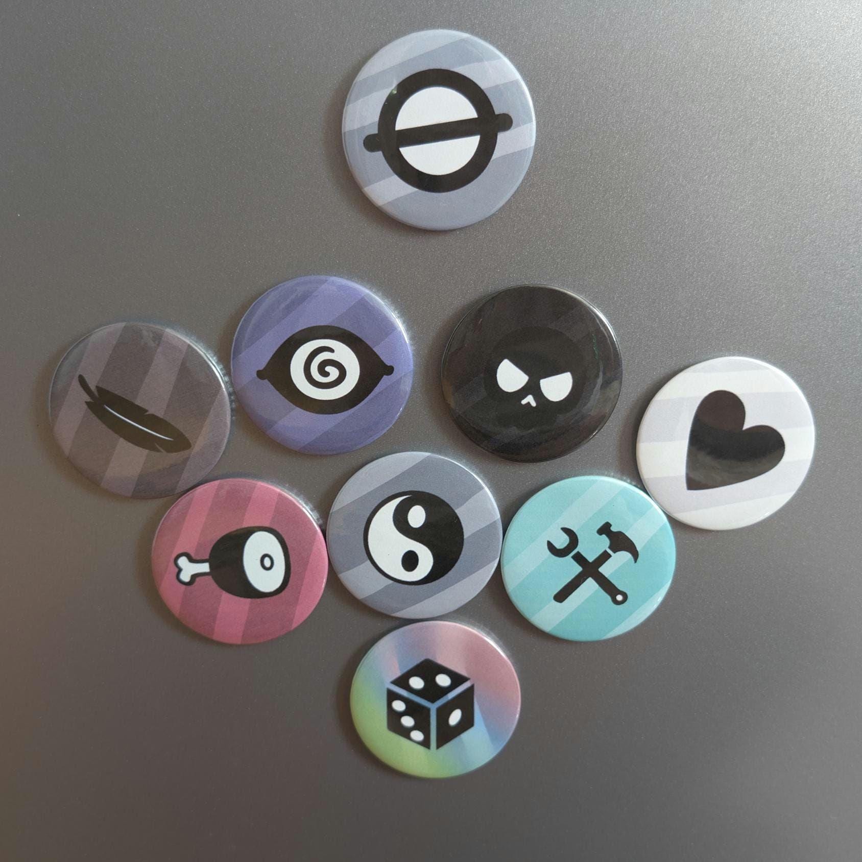 Mewgenics Class Collar Magnets and Pins (2.25 inch)