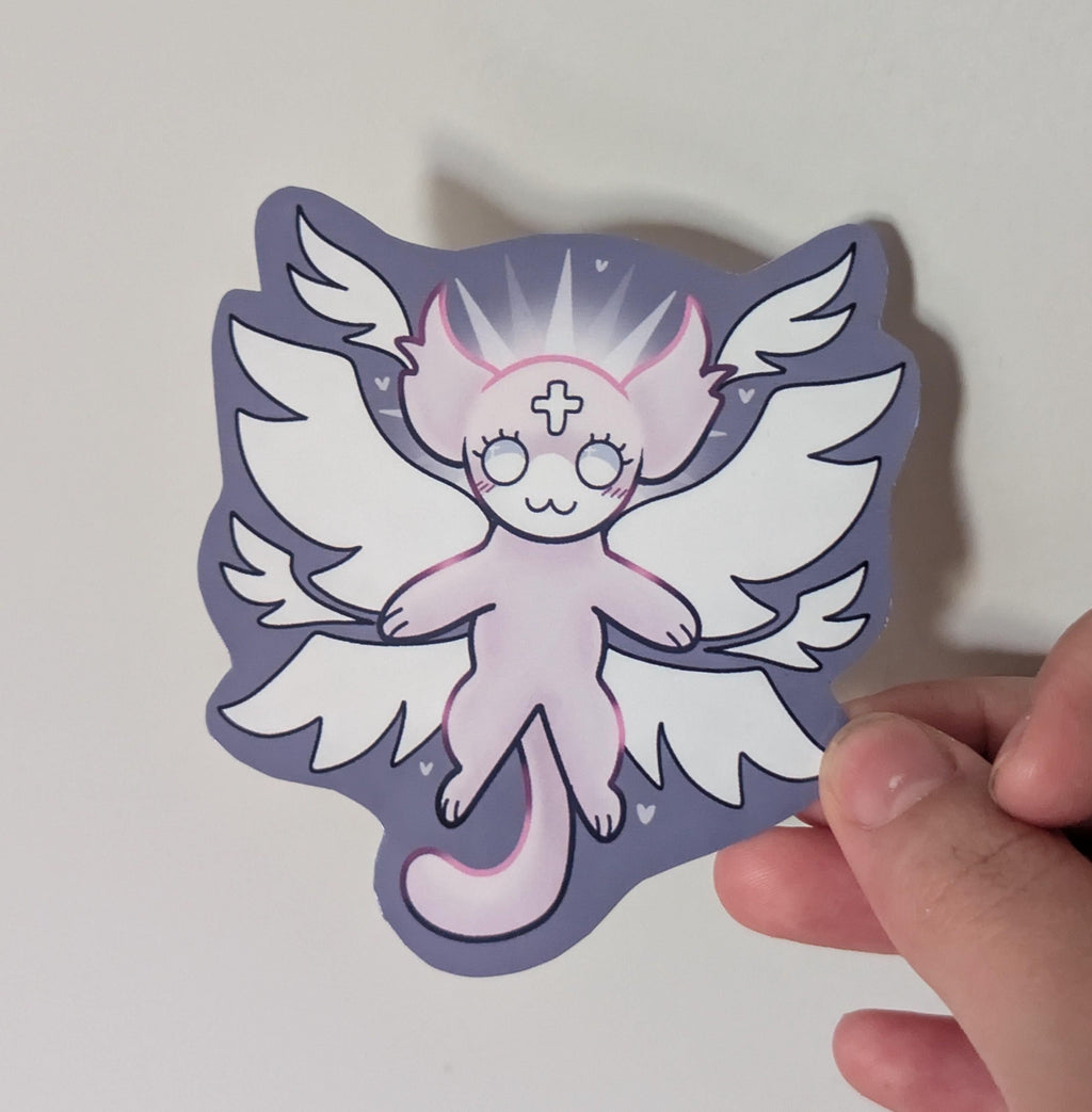 Bibically Accurate Marshmallow Mewgenics Sticker