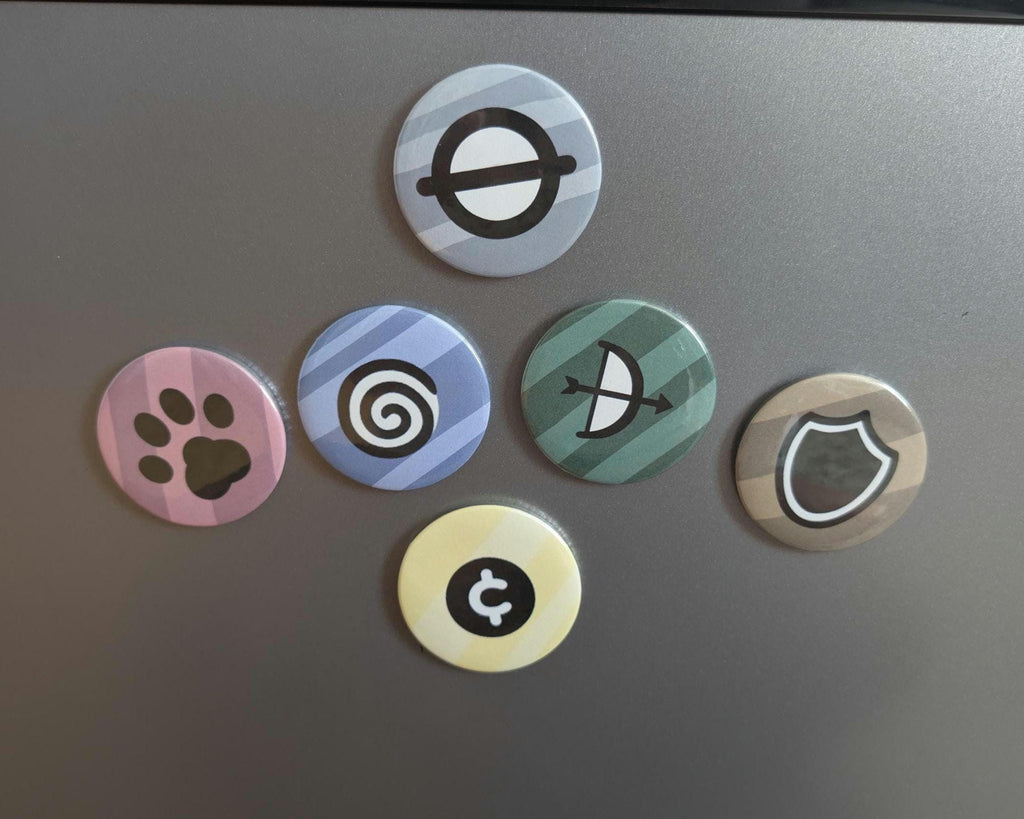 Mewgenics Class Collar Magnets and Pins (2.25 inch)